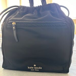 Kate Spade Black Nylon Backpack with Leather Straps